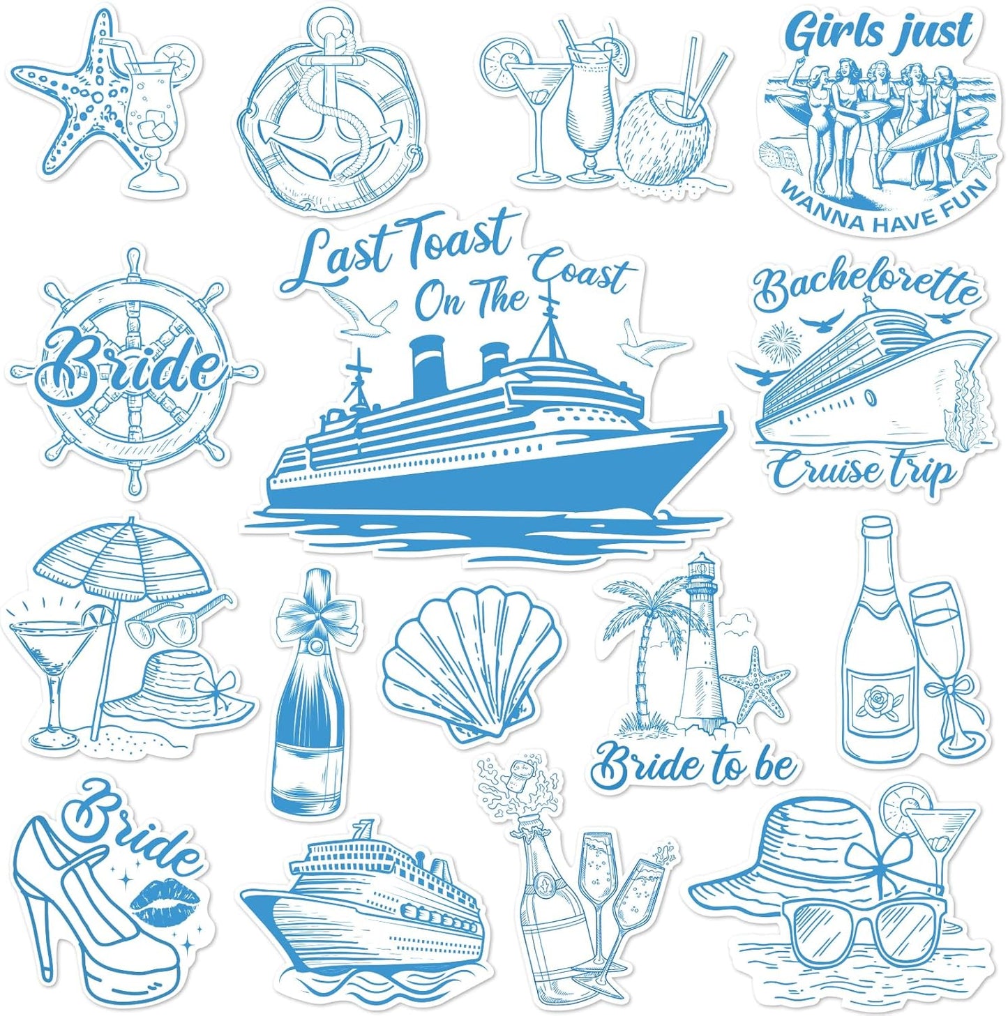Decoración puerta crucero novia azul imanes nevera