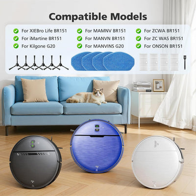 Repuesto robot aspirador BR151 4 filtros 4 paños 6 cepillos