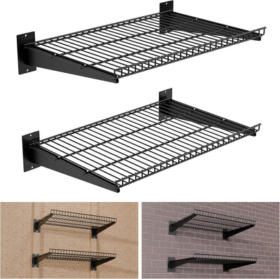 Estantería pared garaje 24x16.5pulg set 2 estantes ajustables 200lb