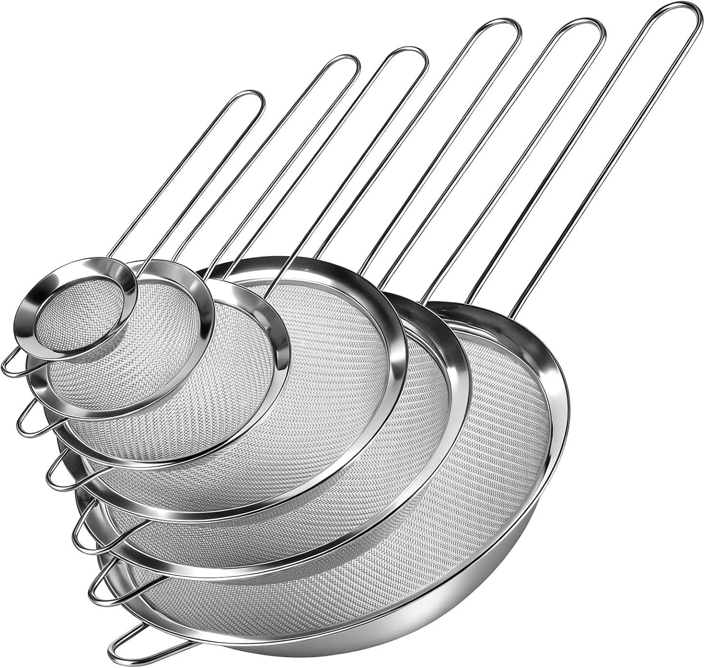 Set 6 Coladores Acero Inox Tamaños Varios Para Hornear