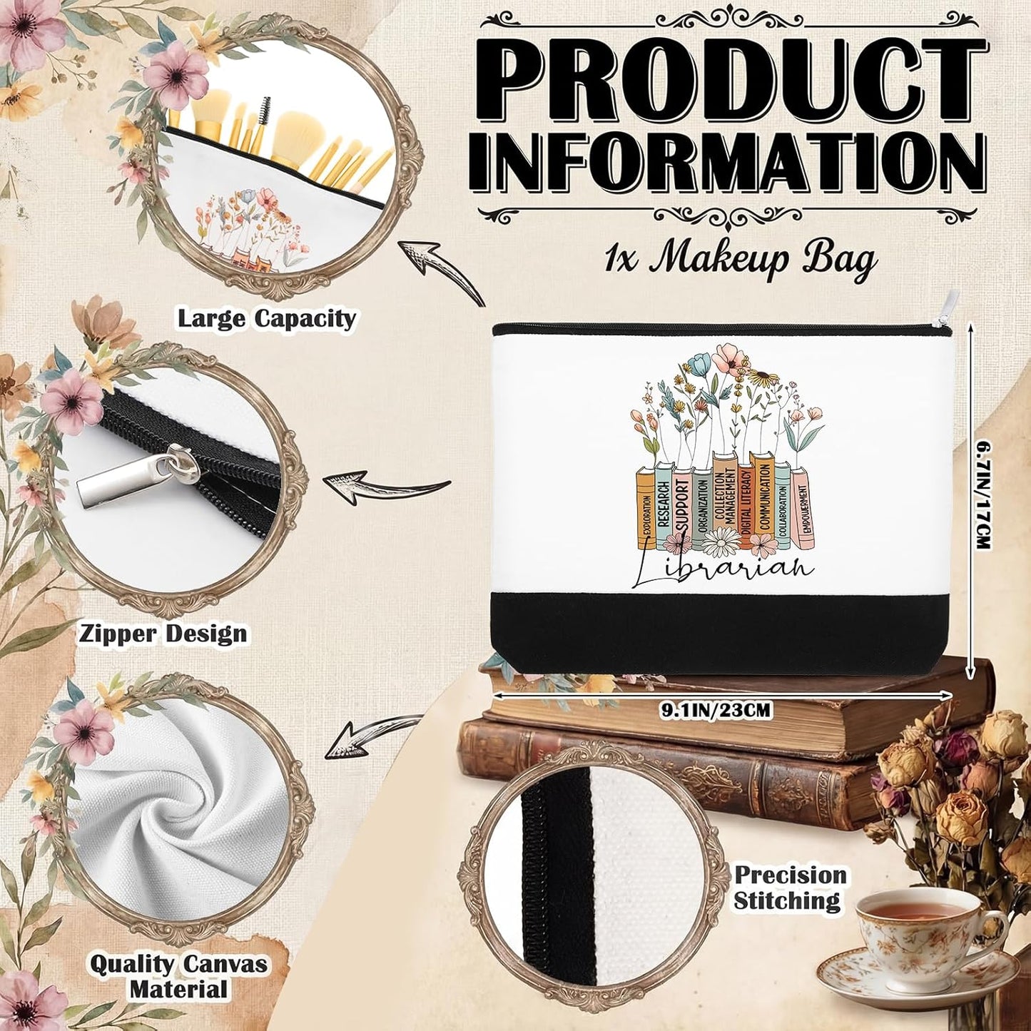 Bolsa de mano reutilizable para mujeres amantes de los libros Buryeah