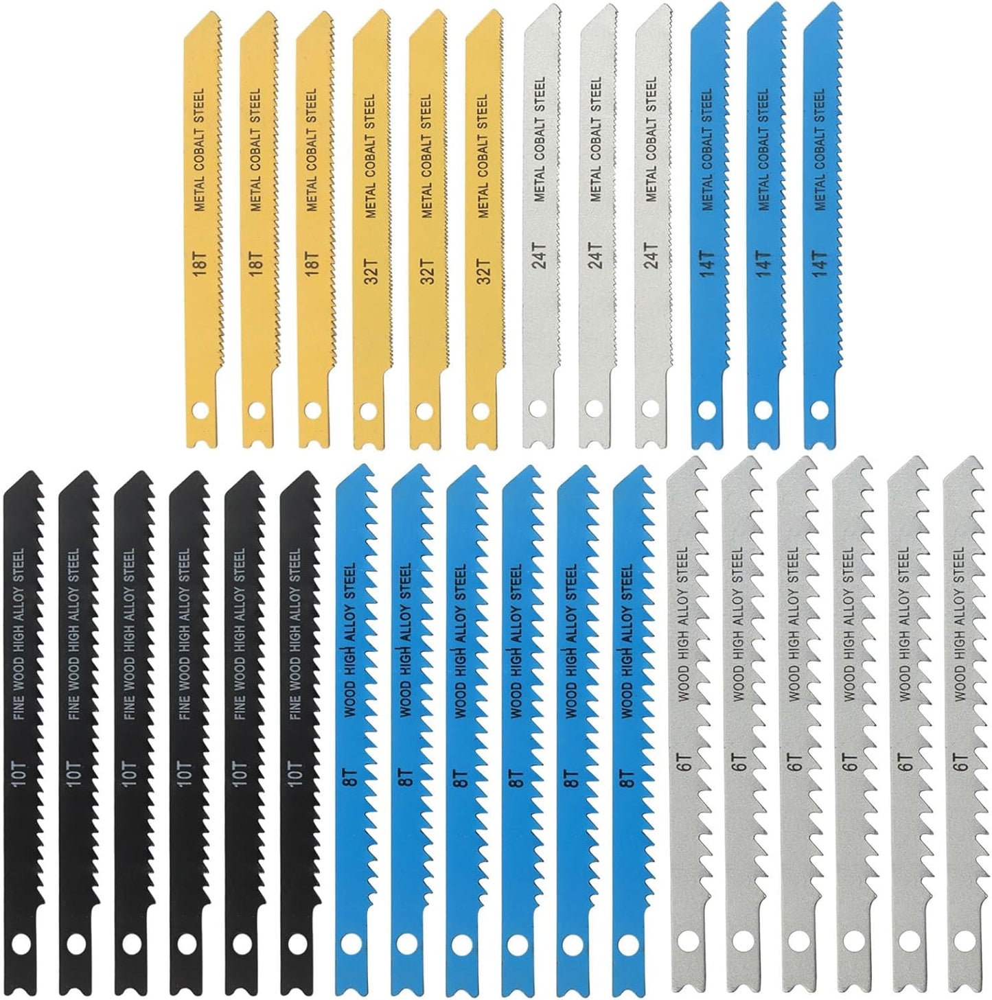 Set 30 Hojas Sierra Caladora Mango U Madera Tubo PVC