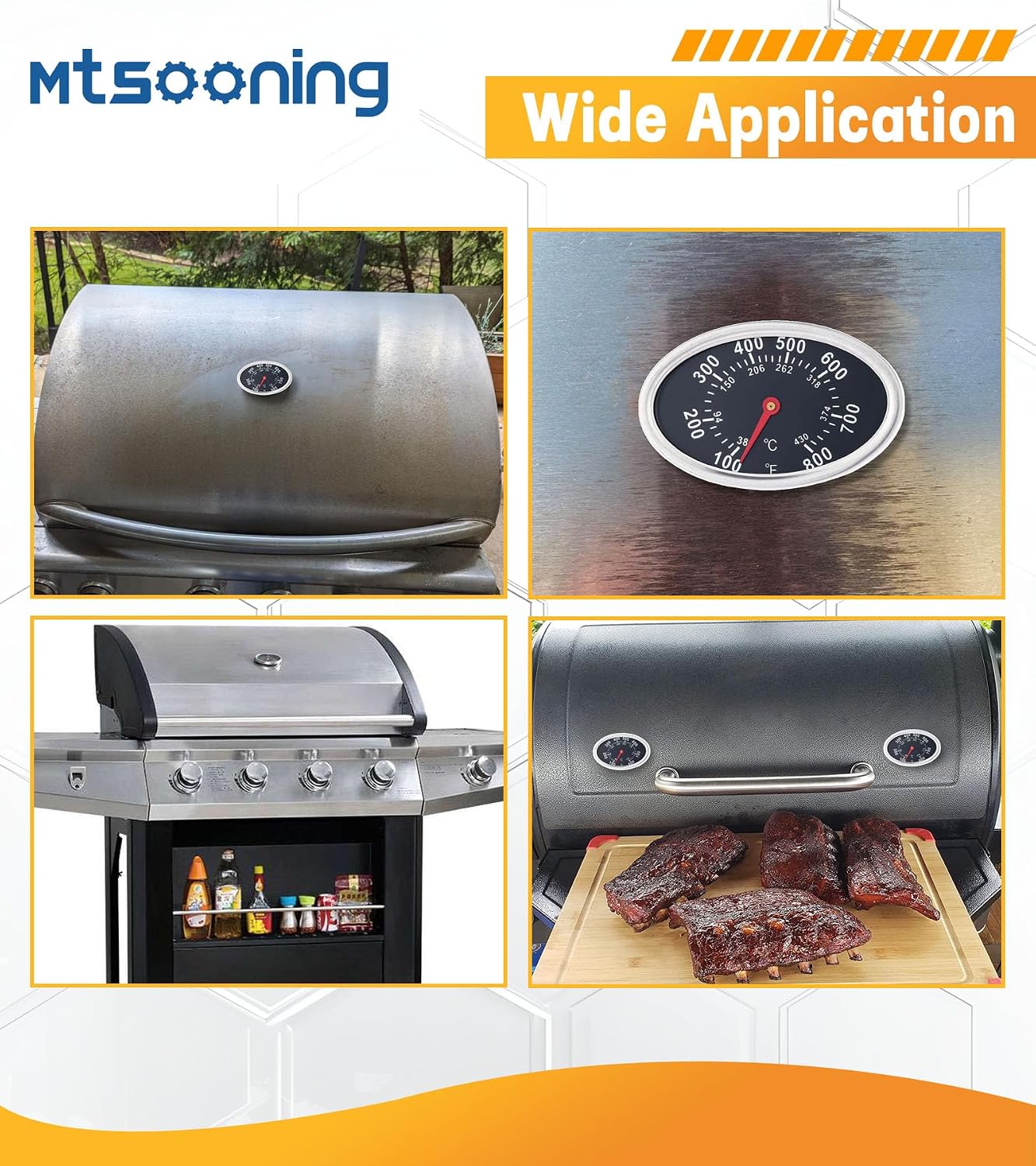 Termómetro parrilla acero 3pulg repuesto Nexgrill