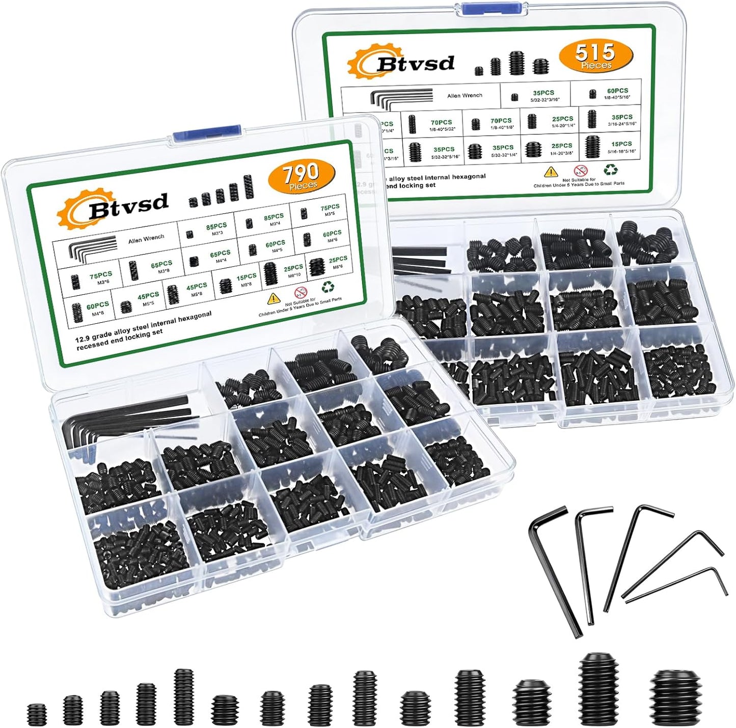 Set 1305 piezas llaves allen métricas y SAE M3-M8