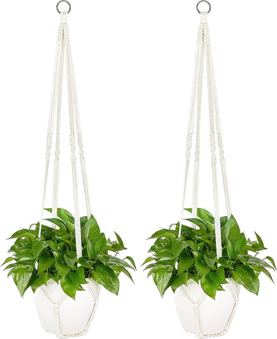 Colgador macramé para plantas 12pulg cuerda algodón tejida