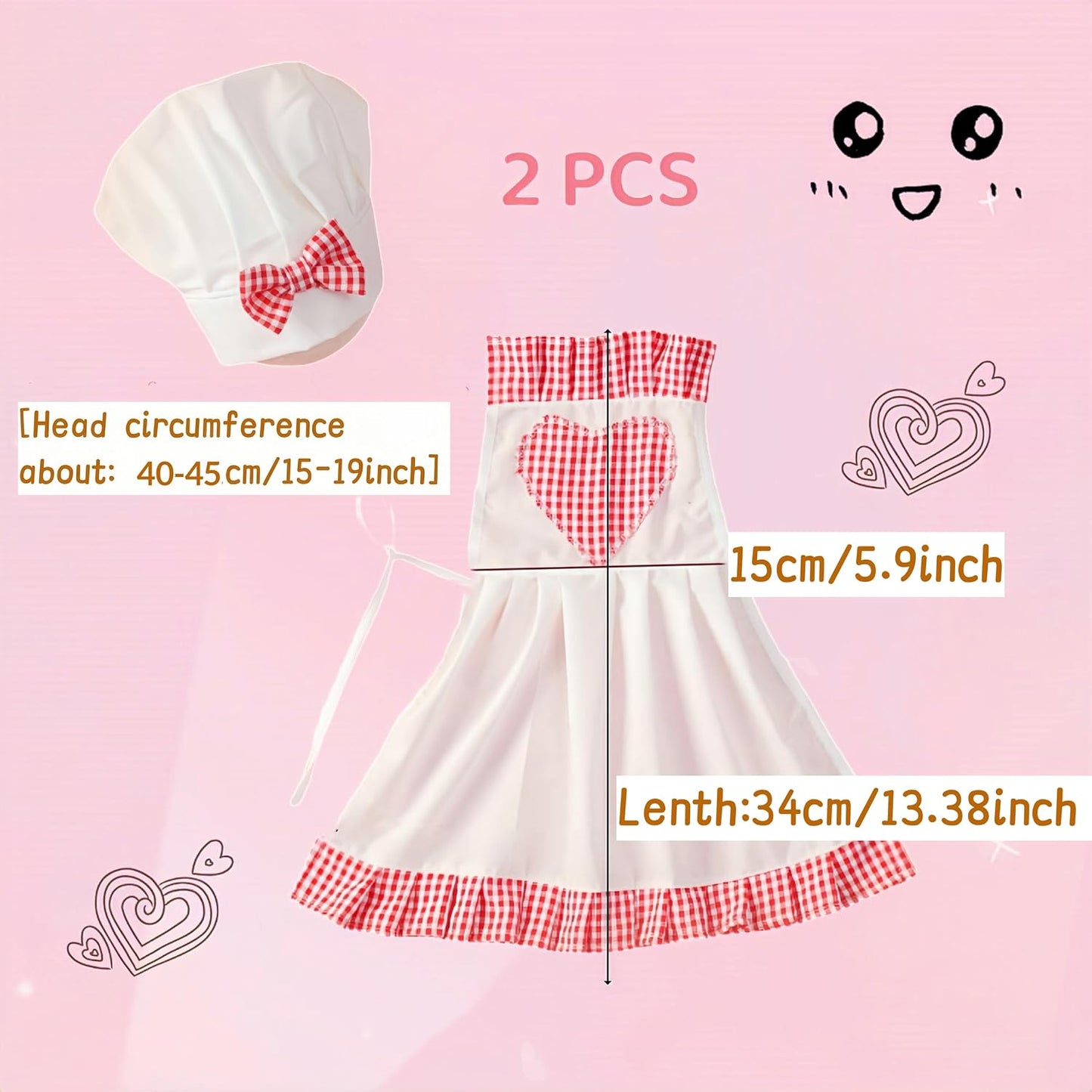 2 Pzas Traje Chef Bebé Niña 0-4 Meses