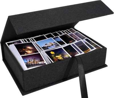 Caja almacenamiento fotos 8x10pulg negro