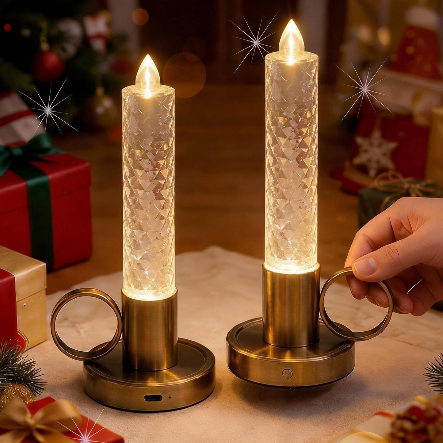 Velas falsas recargables 3 niveles brillo 3000K blanco suave