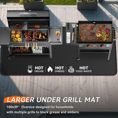 Alfombrilla ignífuga doble cara 100x39pulg para parrilla