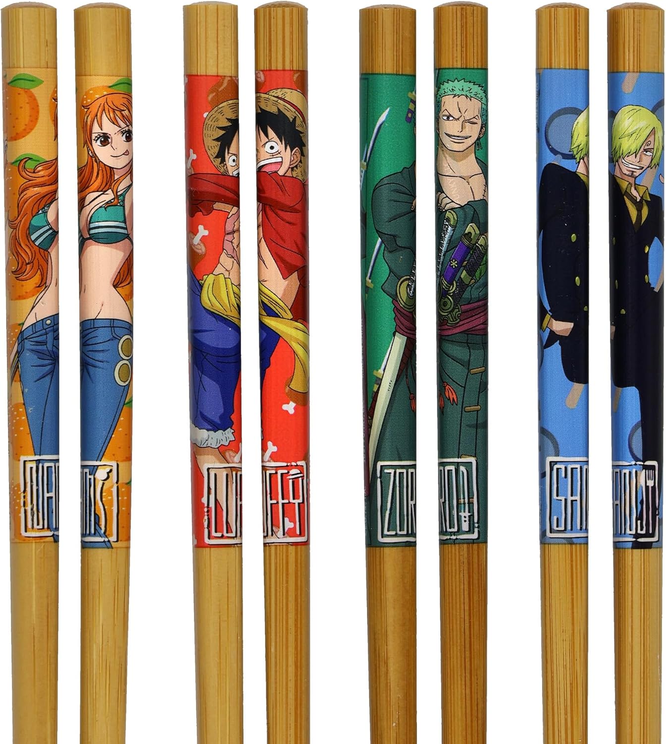 Set 4 Palillos Bambú Reutilizables Inspirados Personajes