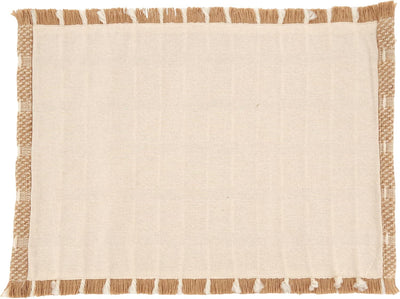 Placemat tejido juta y lana con borde 13x19pulg set 4