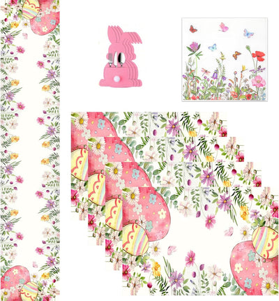 Set 10 manteles Pascua con forma de conejo
