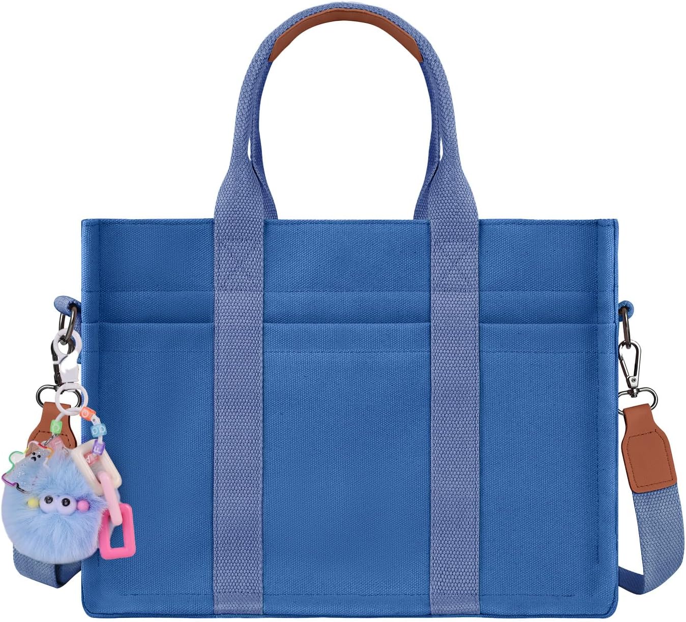 Bolso lona mujer con cremallera compartimentos y soporte