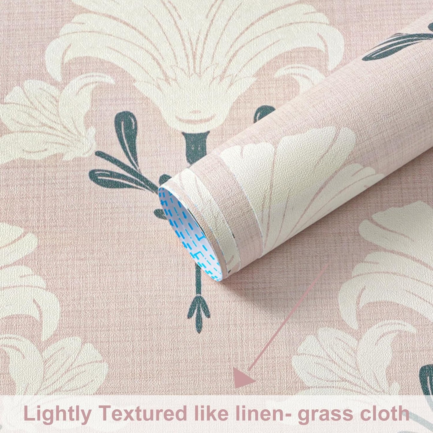 Papel tapiz floral bohemio rosa autoadhesivo 17x78pulg