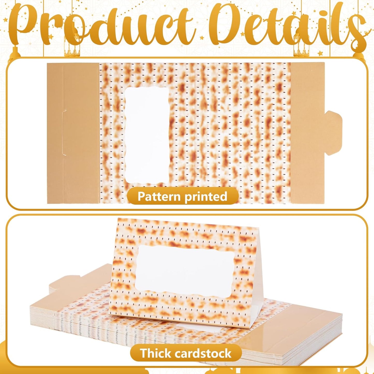 Paquete de 36 tarjetas de lugar de Pascua Seder para mesa y eventos