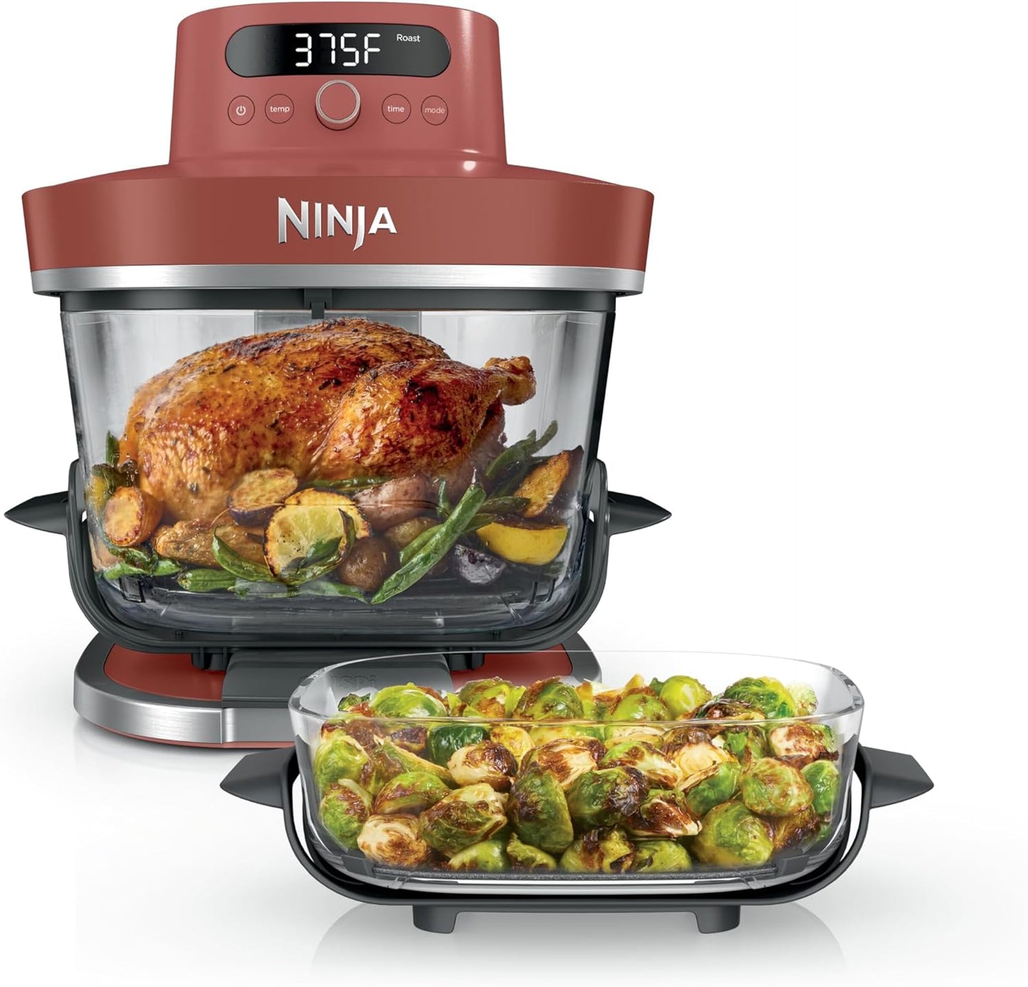 Freidora aire vidrio 6en1 6qt 2.5qt para microondas congelador
