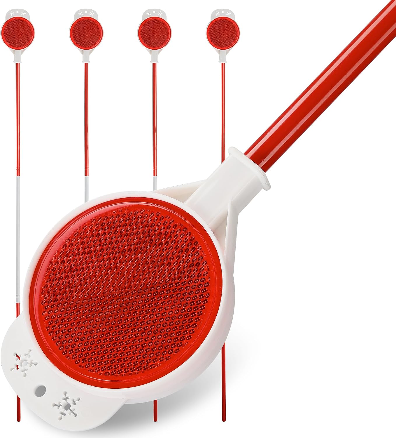 Marcadores reflectantes entrada 48pulg doble cara acero inox rojo