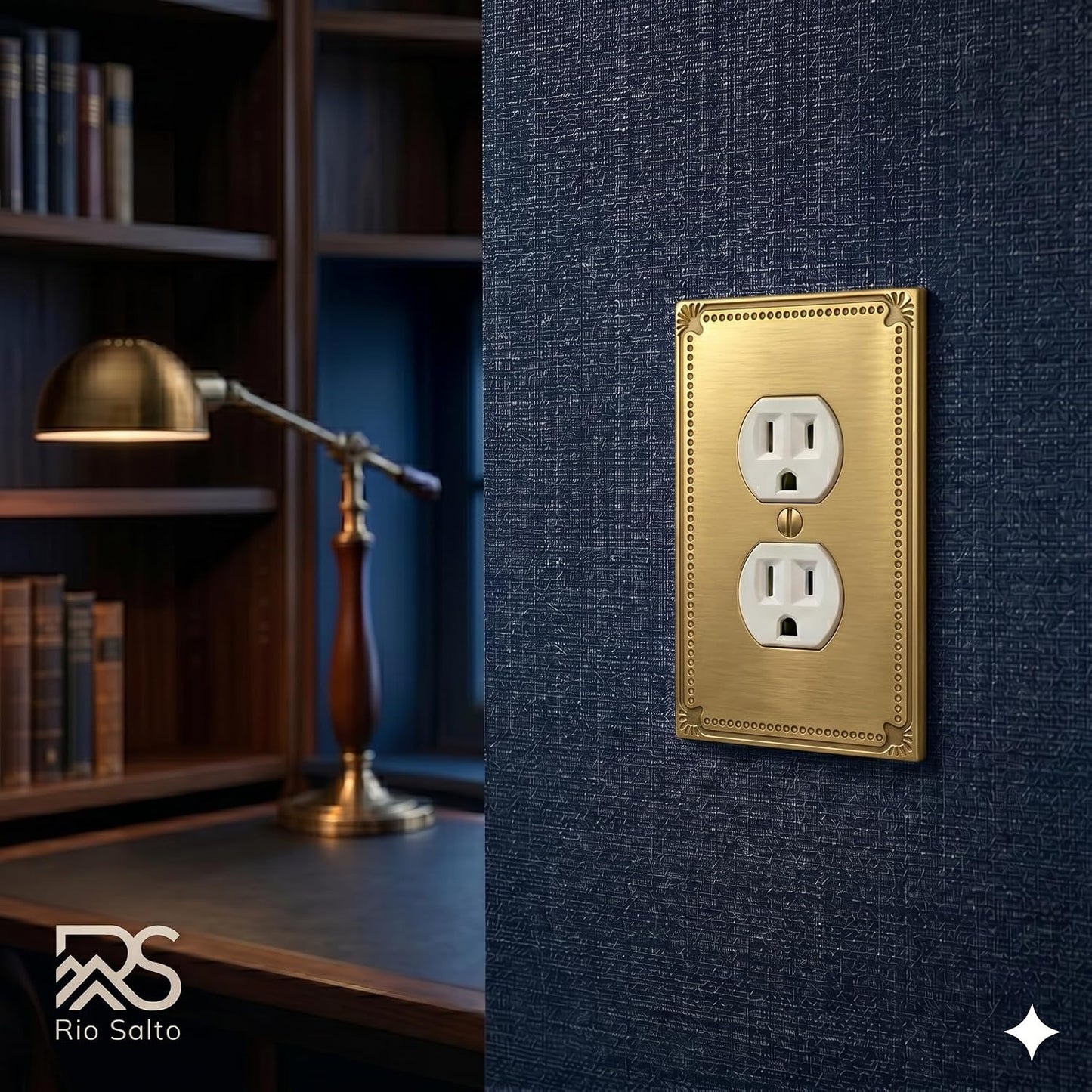 Placa decorativa latón cepillado dorado para interruptor
