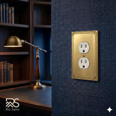 Placa decorativa latón cepillado dorado para interruptor
