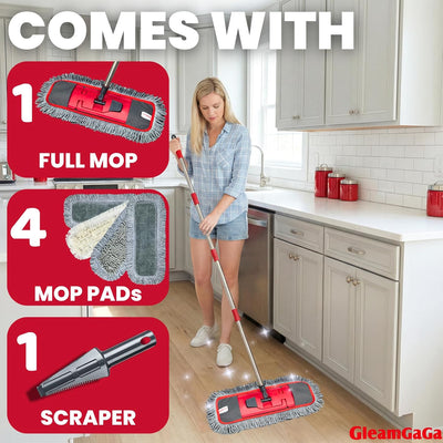 Trapeador 4en1 para suelos dura, vinilo, laminado, azulejos y mármol