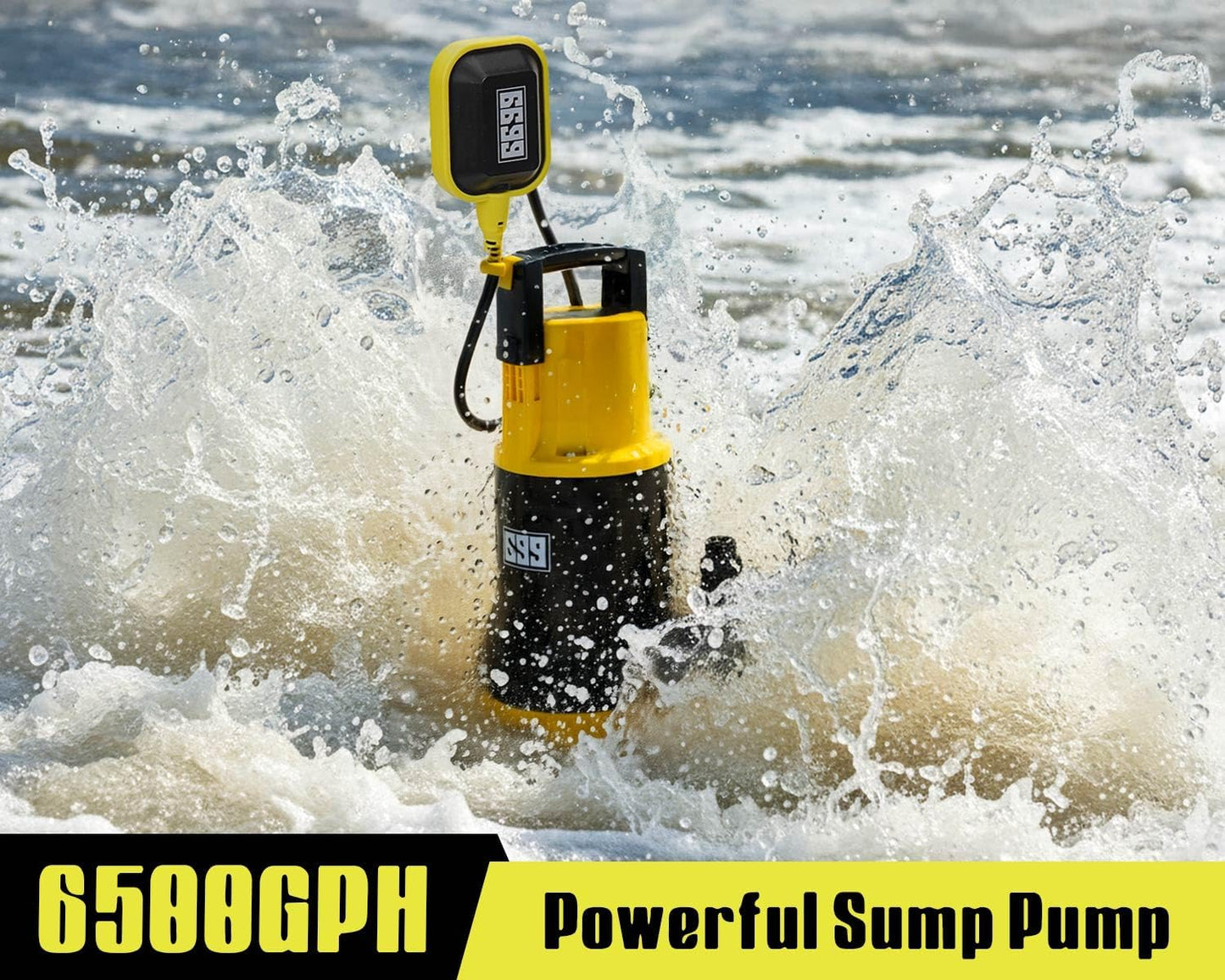 Bomba sumergible 6500 GPH 1.5 HP para drenaje piscina y estanque