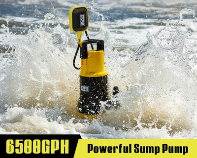 Bomba sumergible 6500 GPH 1.5 HP para drenaje piscina y estanque