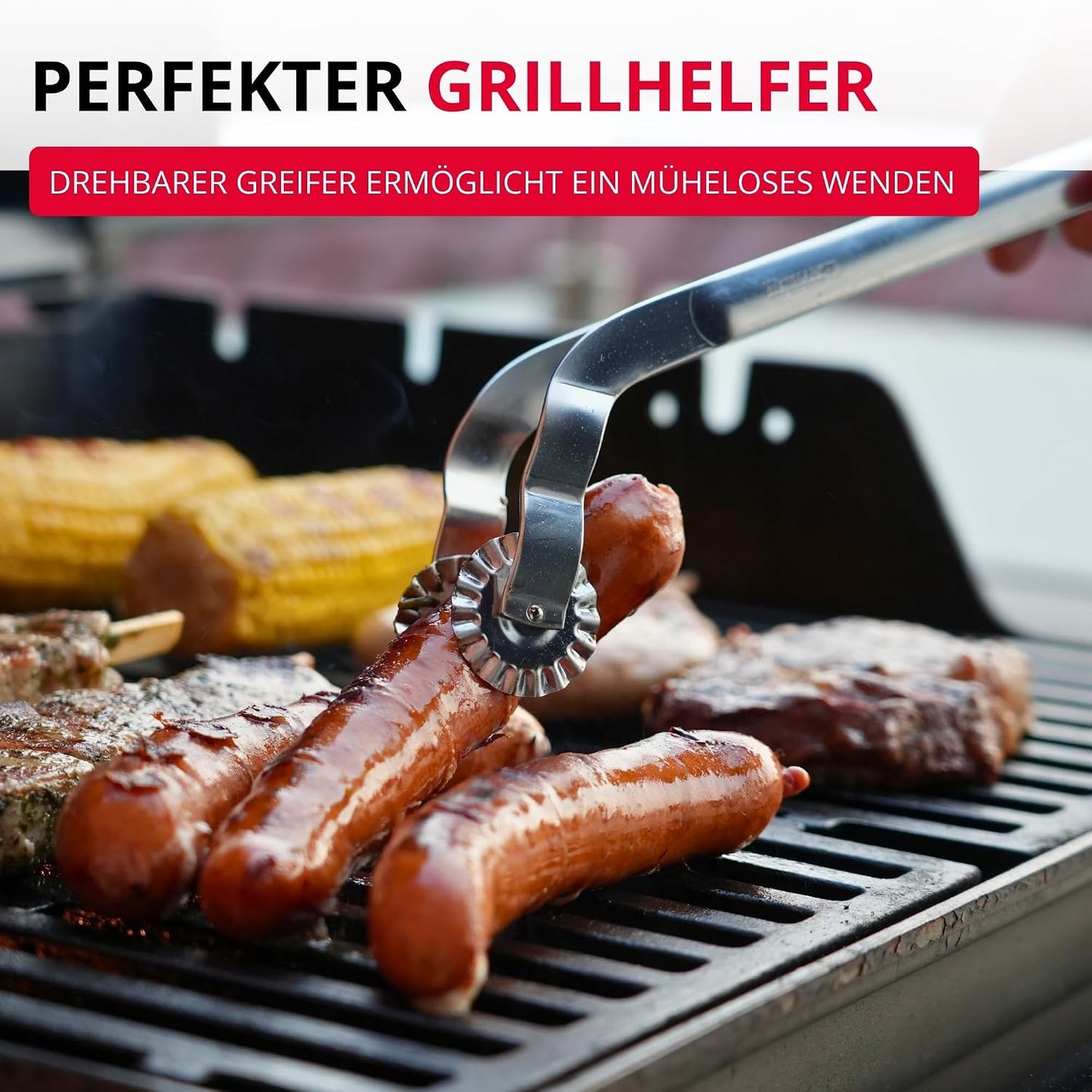 Pinzas acero inox 14pulg para barbacoa y cocina