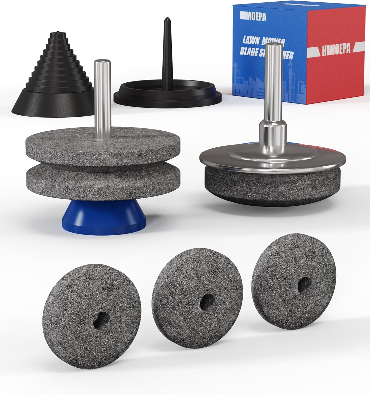 Afilador cuchillas cortacésped y taladro con equilibrador