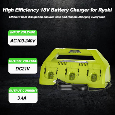 Reemplazo estación carga 6 puertos 18V Ryobi P117 P135