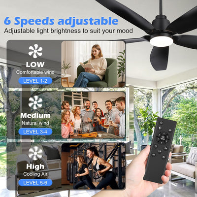 Ventilador techo 42pulg luces control remoto interiores