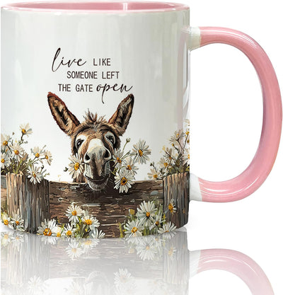 Taza de café con texto en inglés para mujer y niña regalo de burro