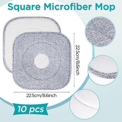 10 Almohadillas Microfibra 8.6pulg Absorbentes Comp Trapeador
