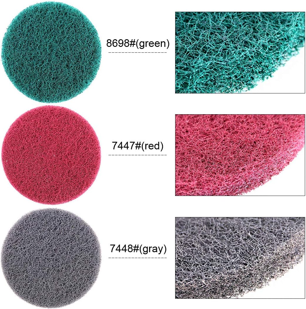 16 Almohadillas Limpieza 4pulg 3 Colores Cepillo Taladro Kit