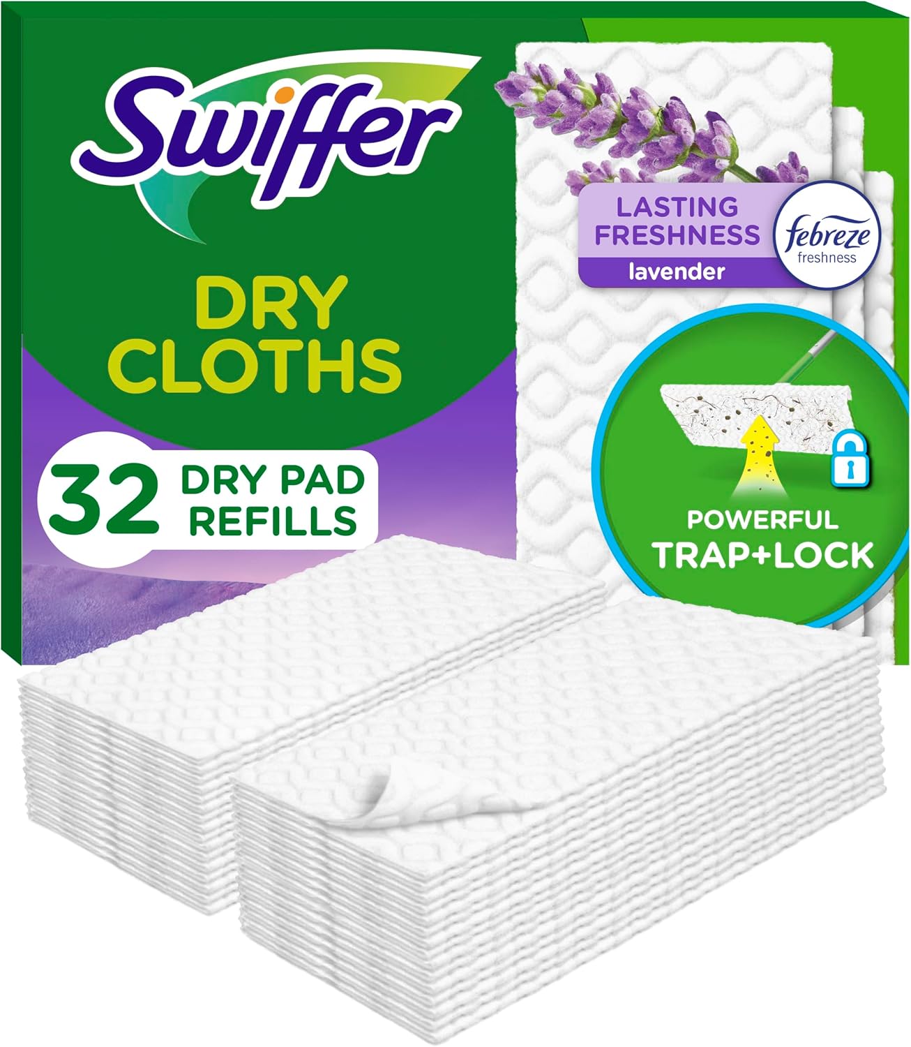 Almohadilla trapeador seco multisuperficie con lavanda 32uds