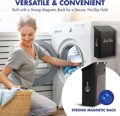 Contenedor magnético pelusa metal negro tapa soporte pared
