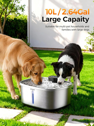 Fuente agua perros acero inox 10L inalámbrico sensor movimiento