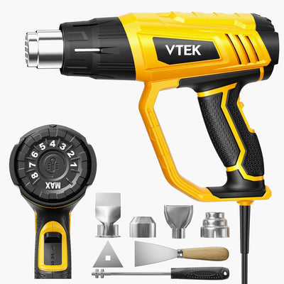 Pistola calor 1800W 140-1202°F 4 boquillas para PVC y vinilo