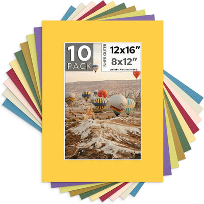 Mat Board 12x16pulg set 10 unidades colores mixtos