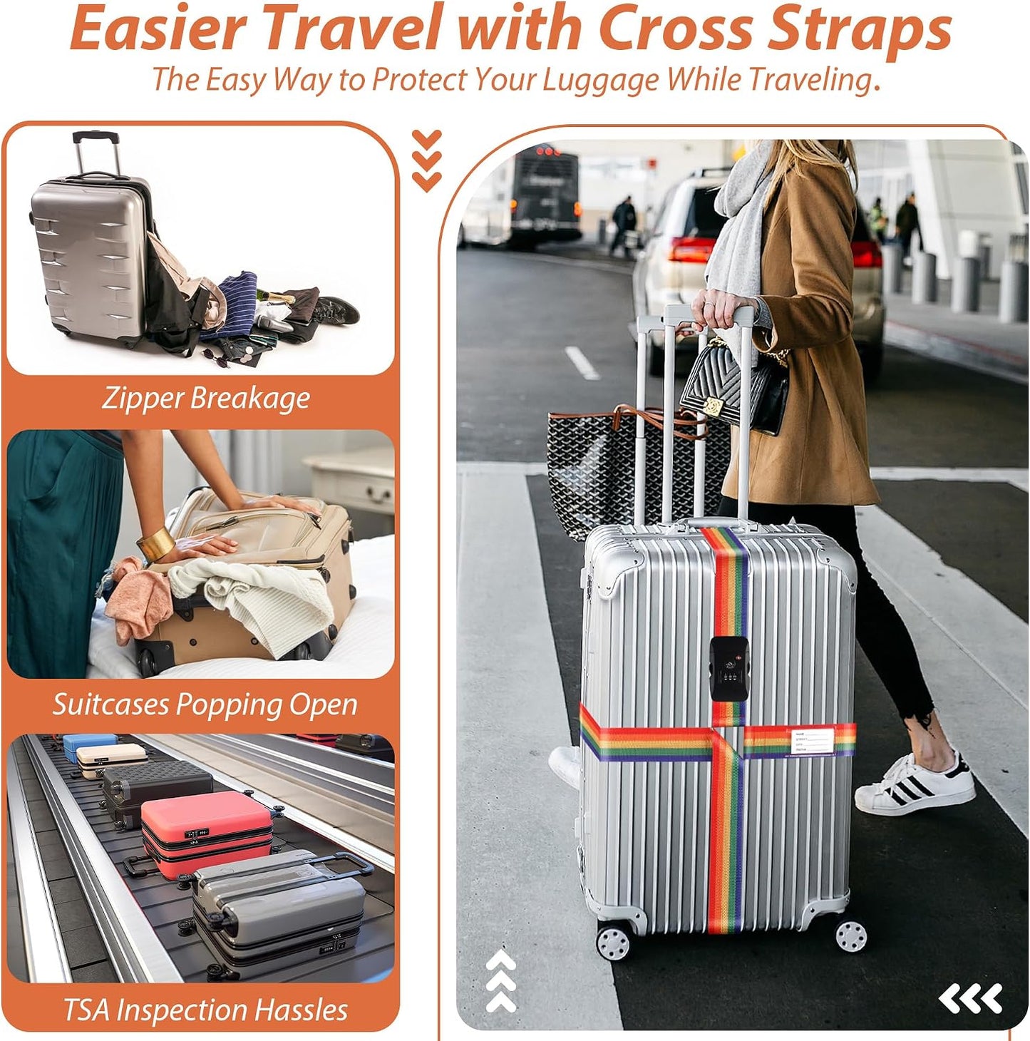 Correas equipaje TSA cerradura combinación arco iris