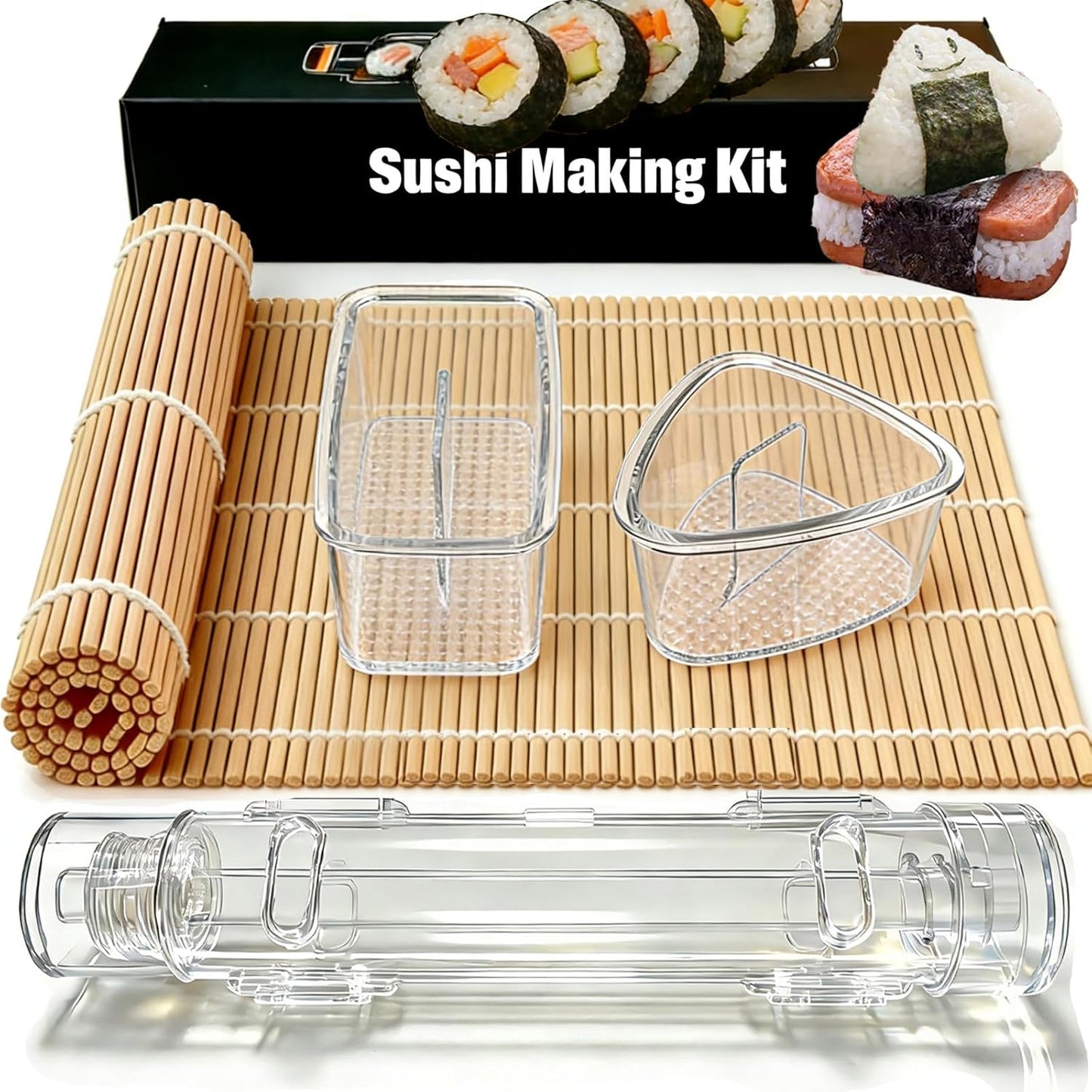 Juego herramientas sushi bazuca transparente molde onigiri