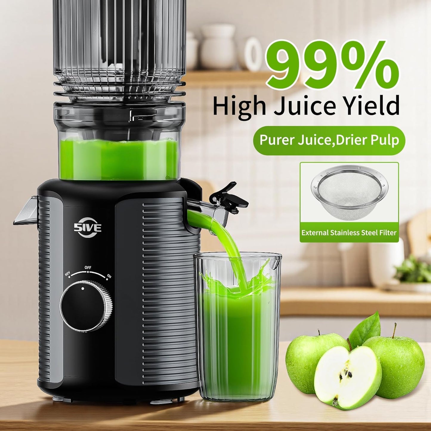 Extractor Jugos Eléctrico 1.2L Canal 5.1pulg Frutas Verduras