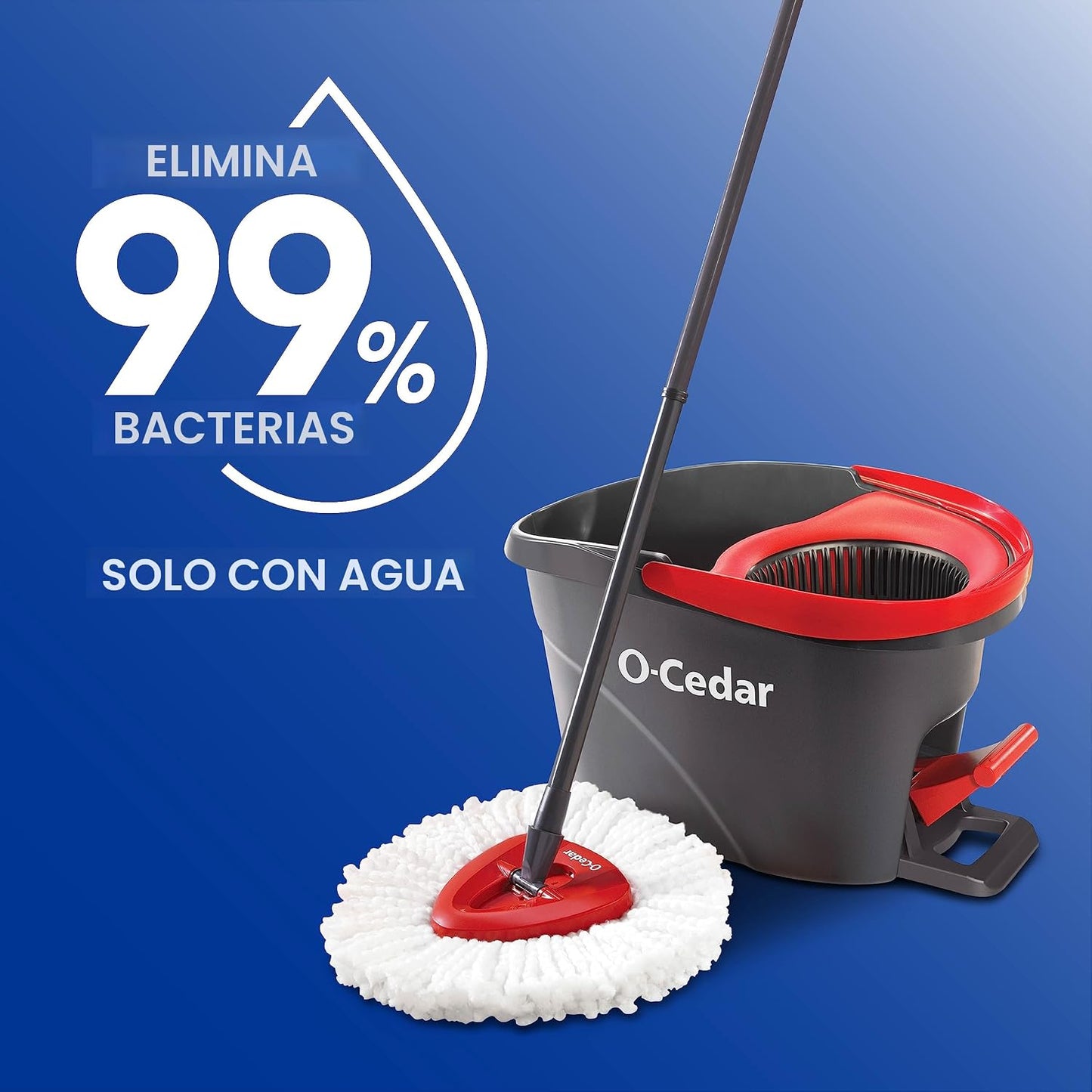 Sistema limpieza suelos balde microfibra 2 recambios rojo/gris