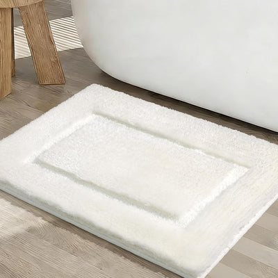 Alfombras baño blancas antideslizantes felpa 18x24pulg