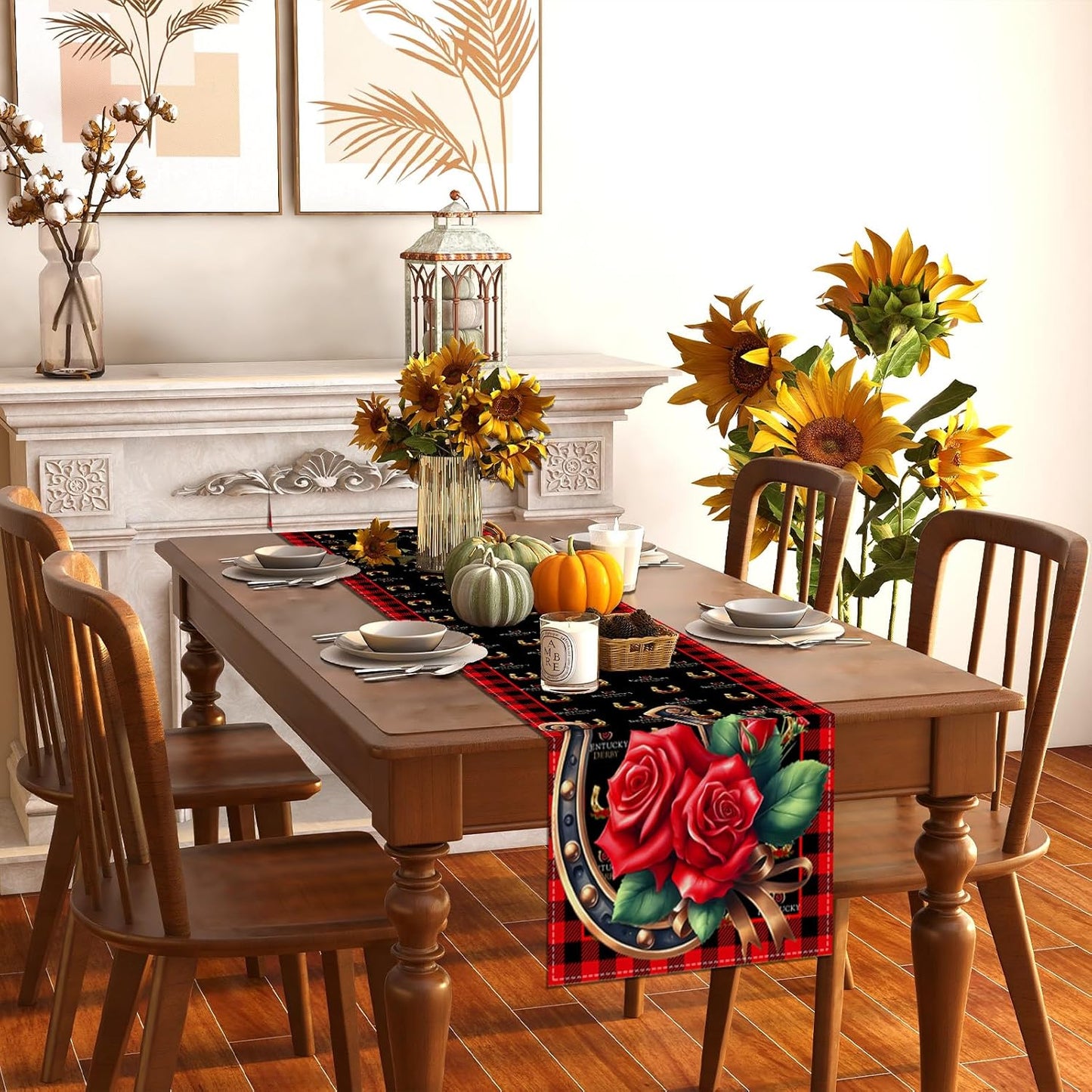 Camino mesa Kentucky 13x72pulg decoración fiesta caballos