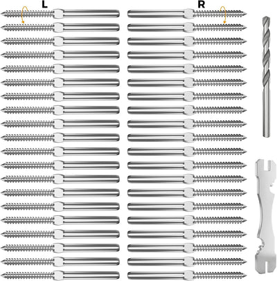 Kit 40 barandillas cable acero inox T316 3/16pulg grado marino