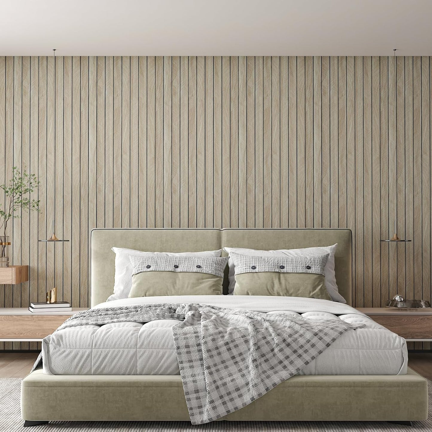 Panel pared espiga 12x79pulg espuma 3D madera roble