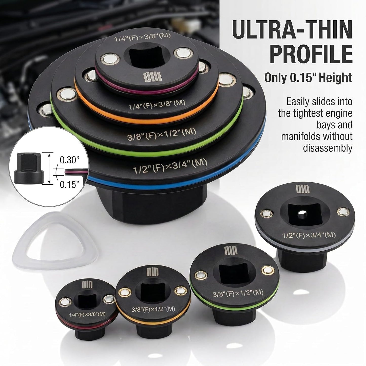 Set 4 Adaptadores Enchufe Impacto 3/4-1/4pulg