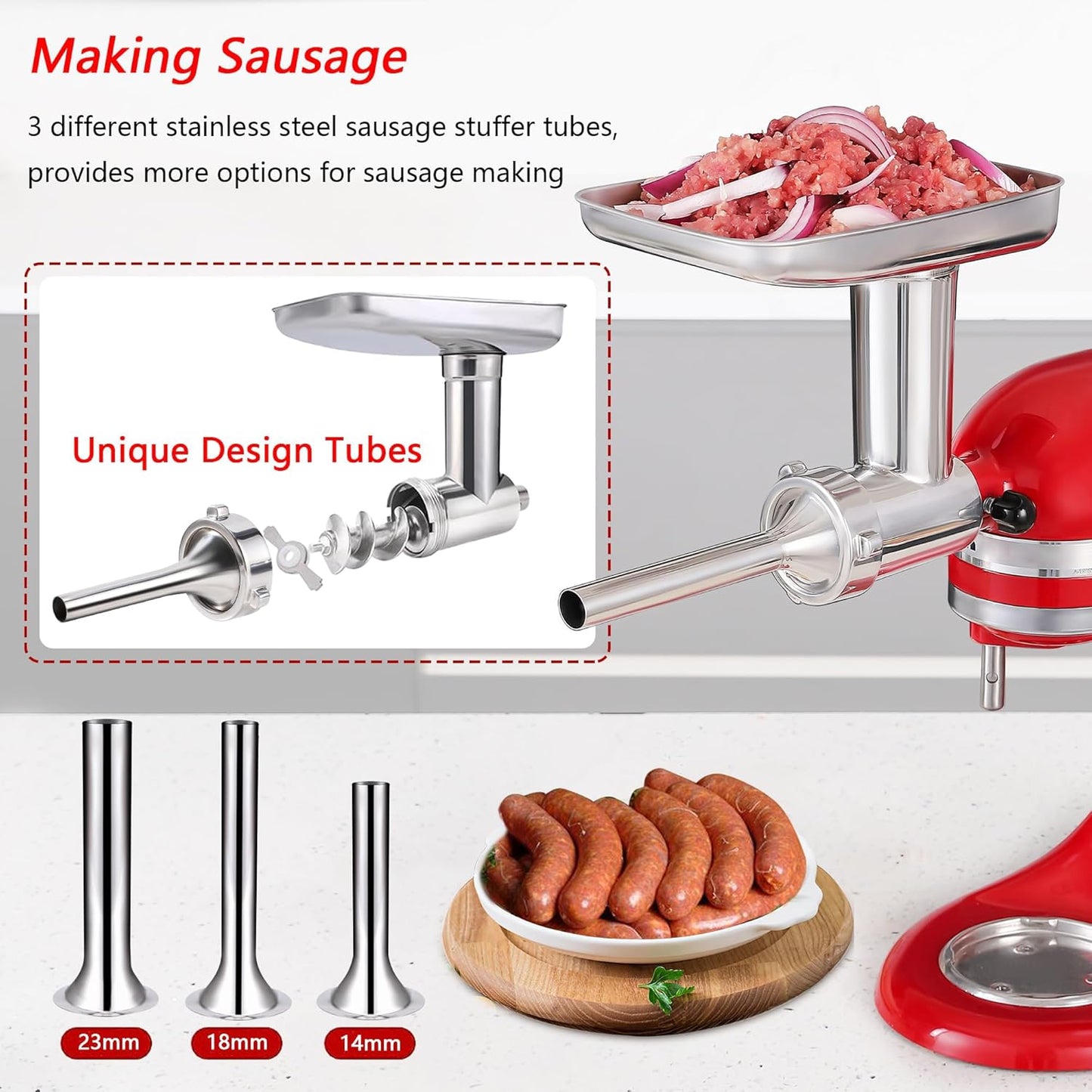Accesorios KitchenAid acero inox para lavavajillas con formador salchichas