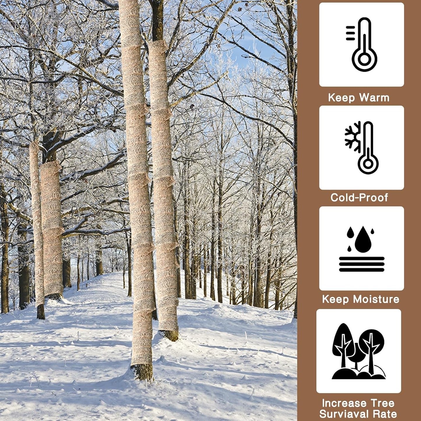 4 Rollo Arpillera Protector Árbol Invierno Cubierta Anticongelante