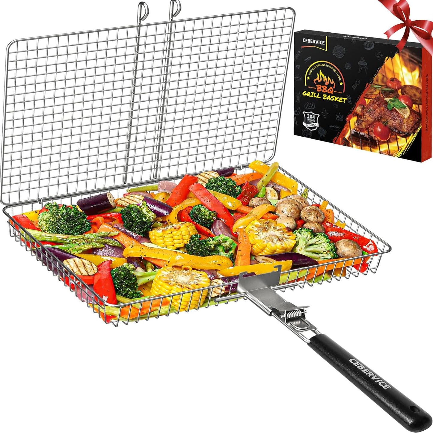 Cesta parrilla acero inox plegable camping
